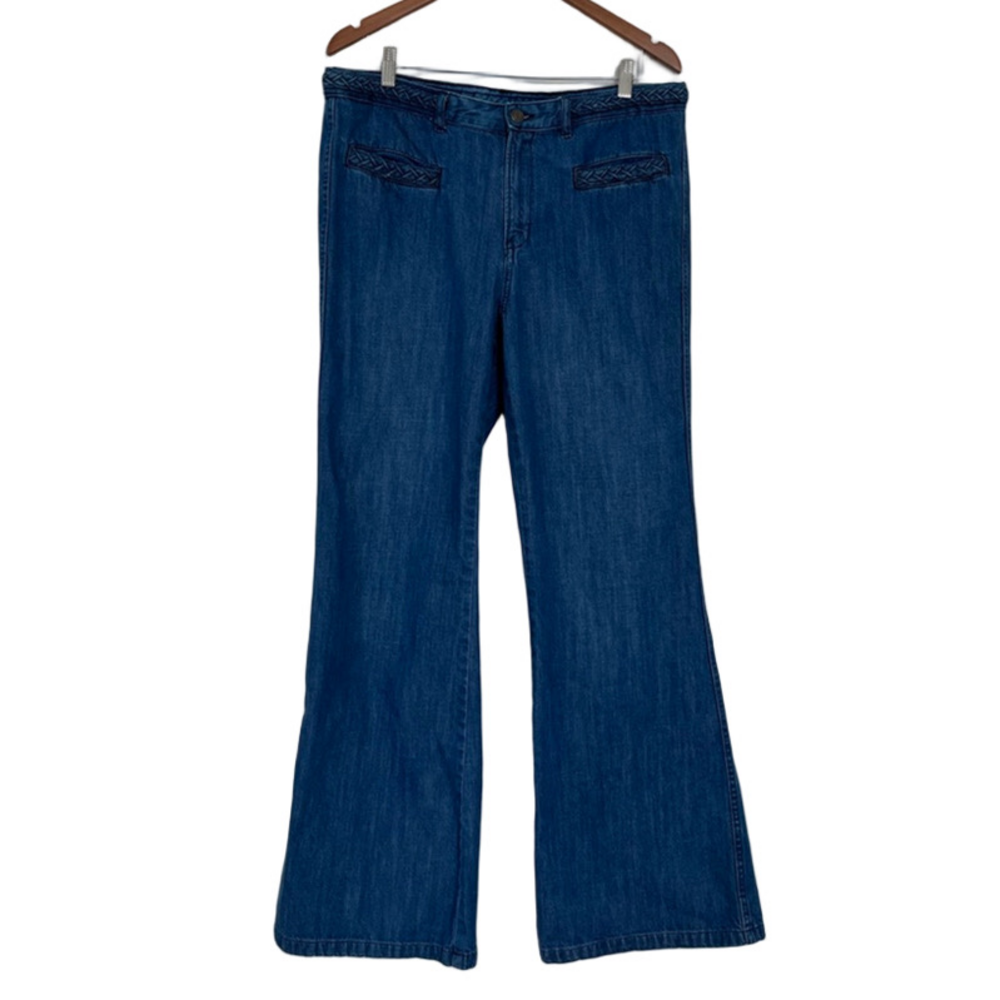 Vintage Flare Jeans Gap Denim 70’s Inspired Braid Detail High Rise Bootcut
